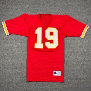 Vintage Champion Kansas City Chiefs Jersey Men's 40 Red Joe Montana NFL Football